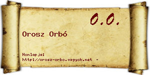 Orosz Orbó névjegykártya